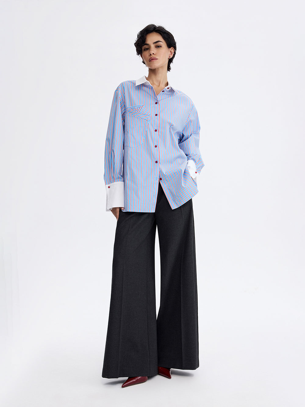 PRAS origami pocket shirt, front, full length