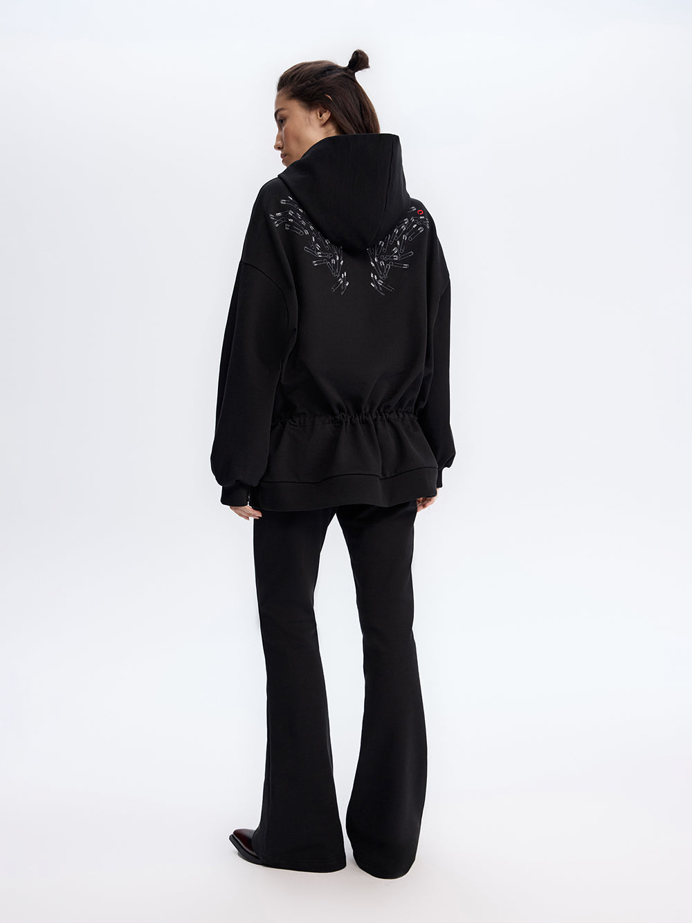 Peplum Hoodie — Black