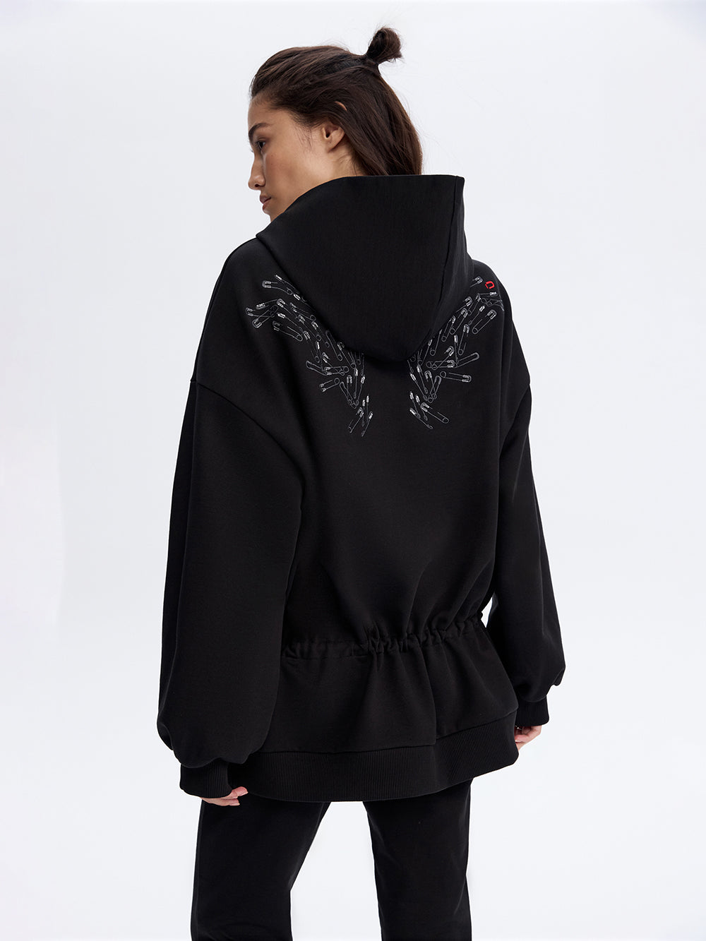 Peplum Hoodie — Black