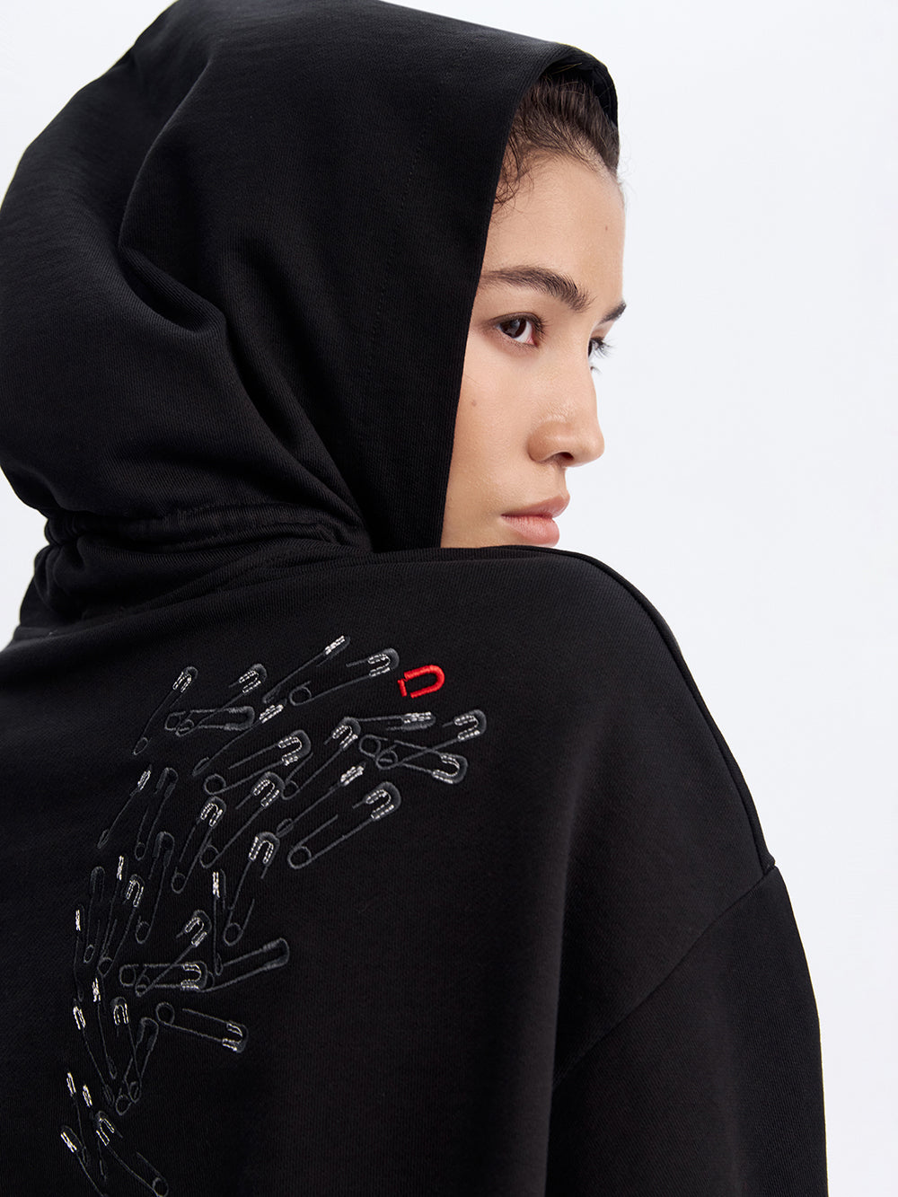 Peplum Hoodie — Black