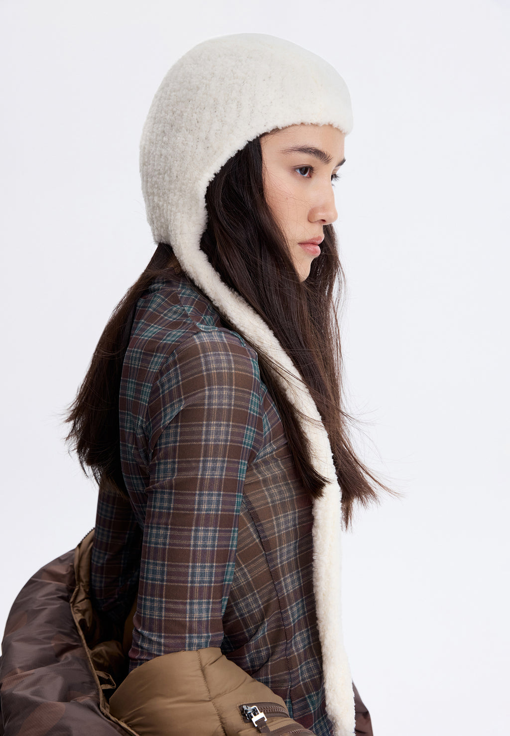 Knit Bonnet with Ties — Milk