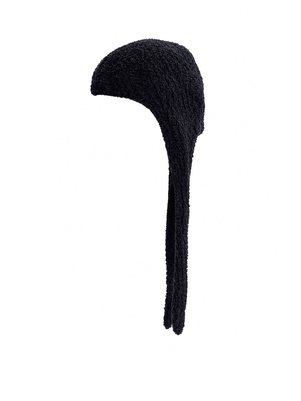 Knit Bonnet with Ties — Black