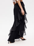 Ruffle & Fringe Maxi Skirt