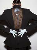 PRAS rose embroidery jacket, embroidered back with gloves