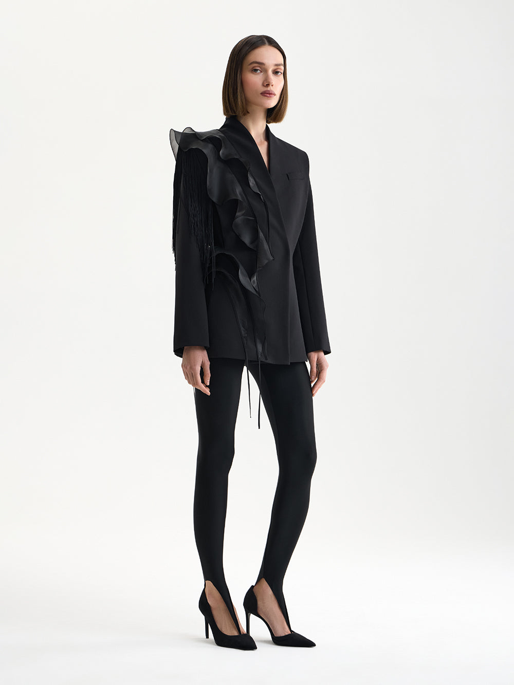 PRAS organza frill jacket, three-quarter