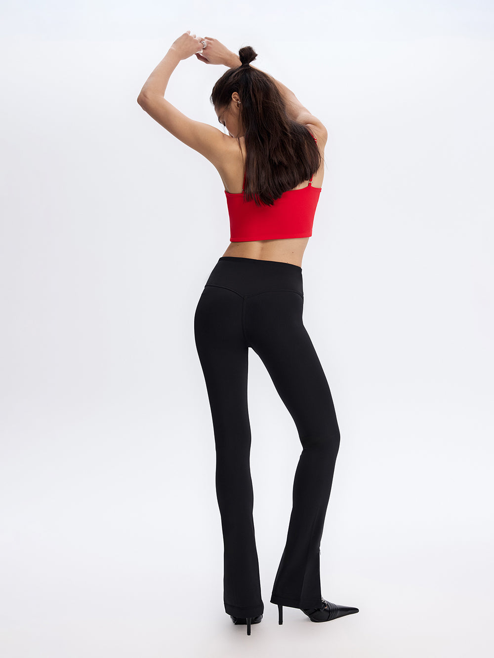 PRAS zip slit leggings, back