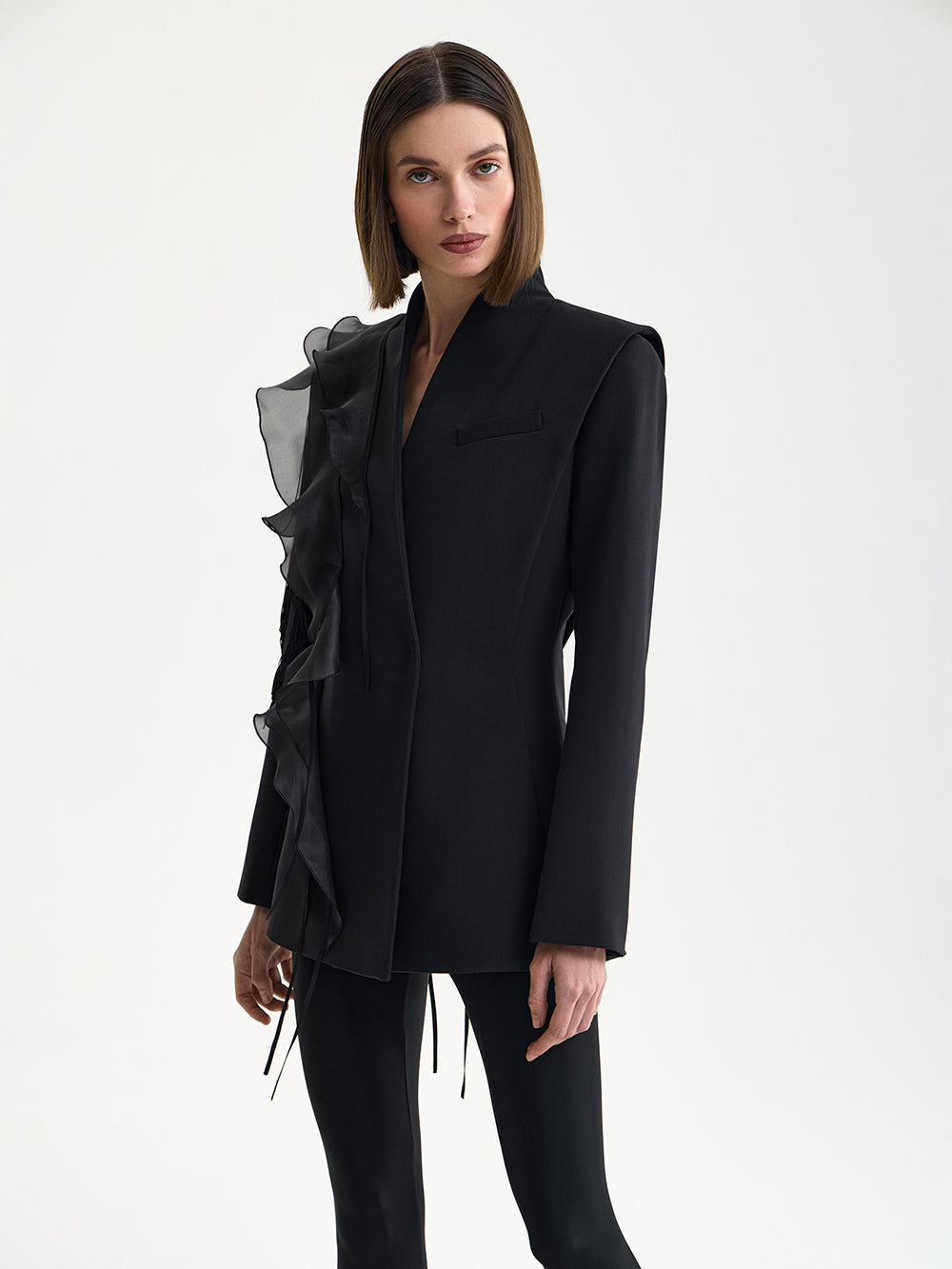 PRAS organza frill jacket, front