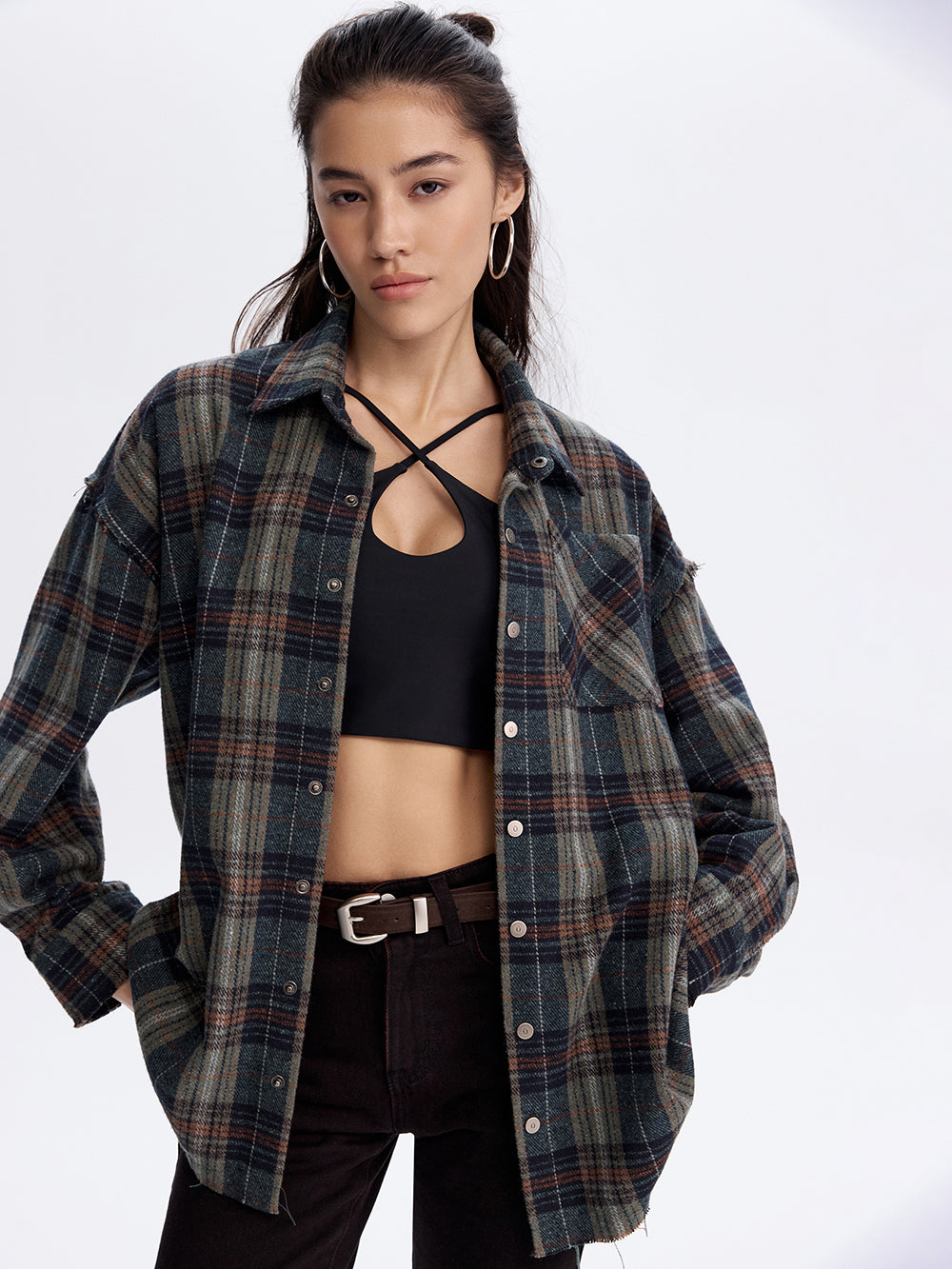 Grunge Check Shirt — Green