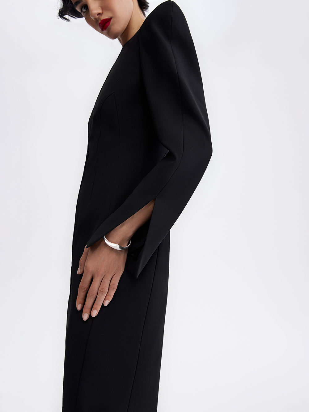 Sculpted Hook Dress — Black