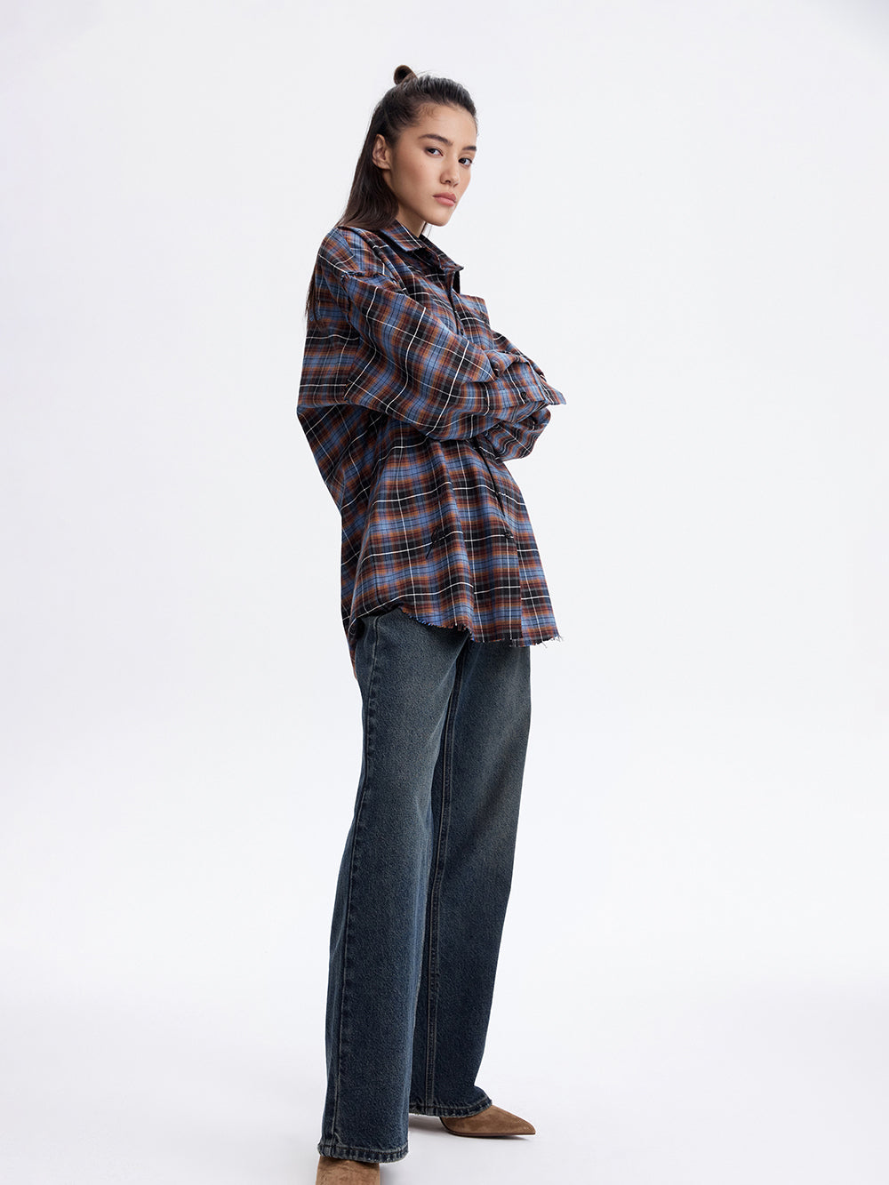 Rooster Embroidered Jeans — Blue
