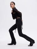 Snap-Slit Skinny Jeans — Black