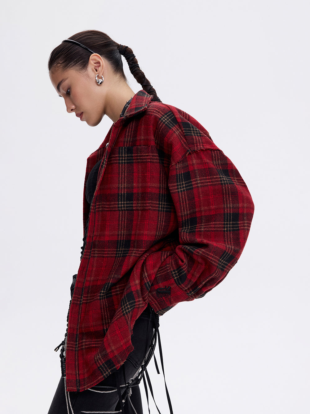 Grunge Check Shirt — Red
