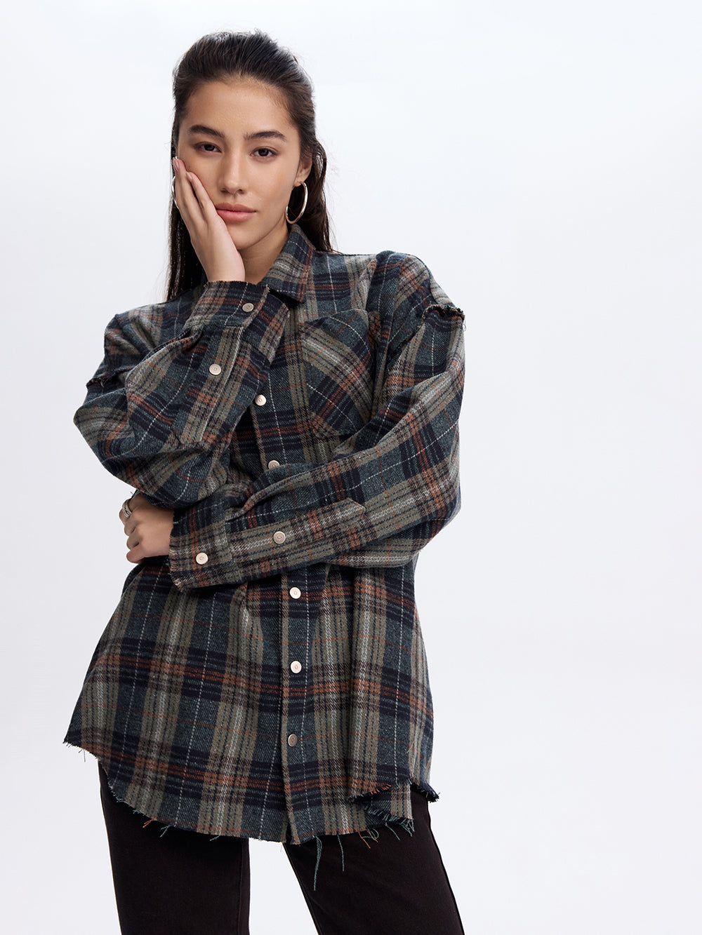 Grunge Check Shirt — Green