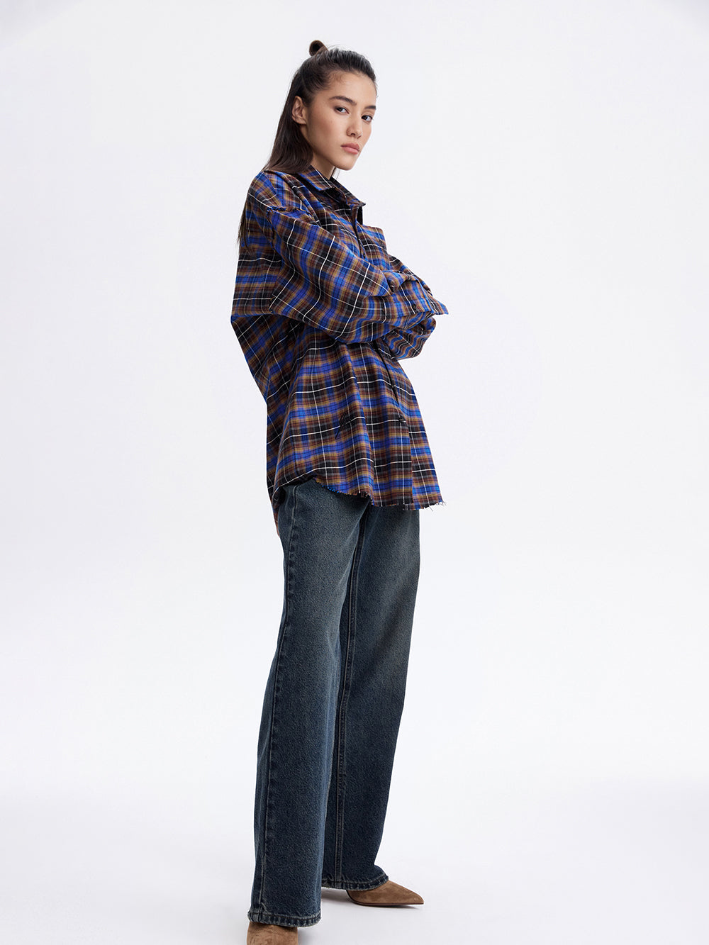 Rooster Check Shirt — Brown / Blue