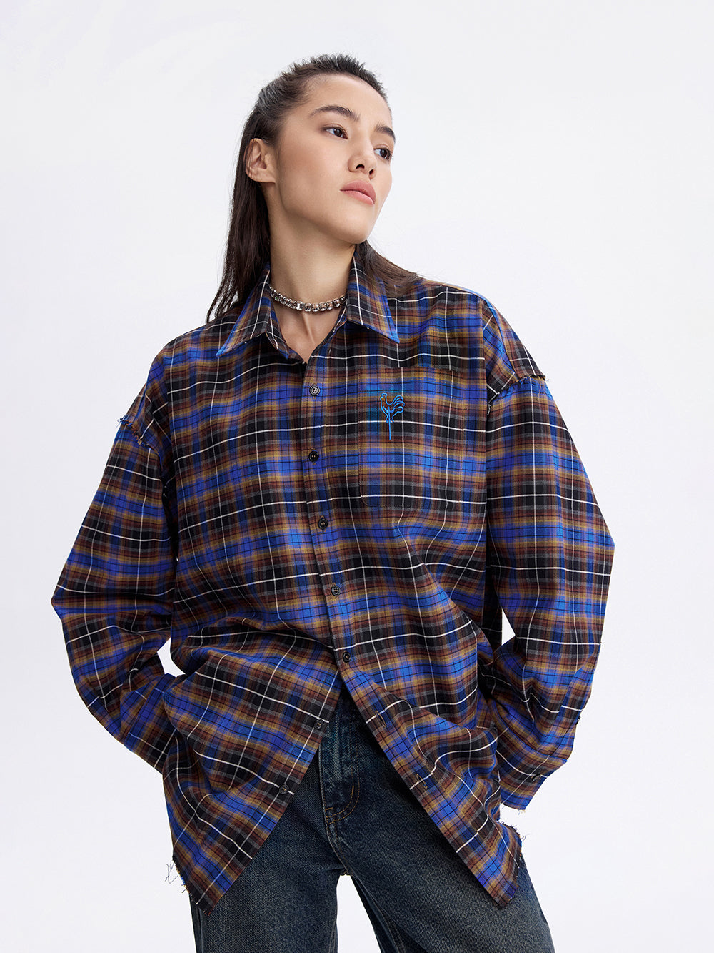 Rooster Check Shirt — Brown / Blue