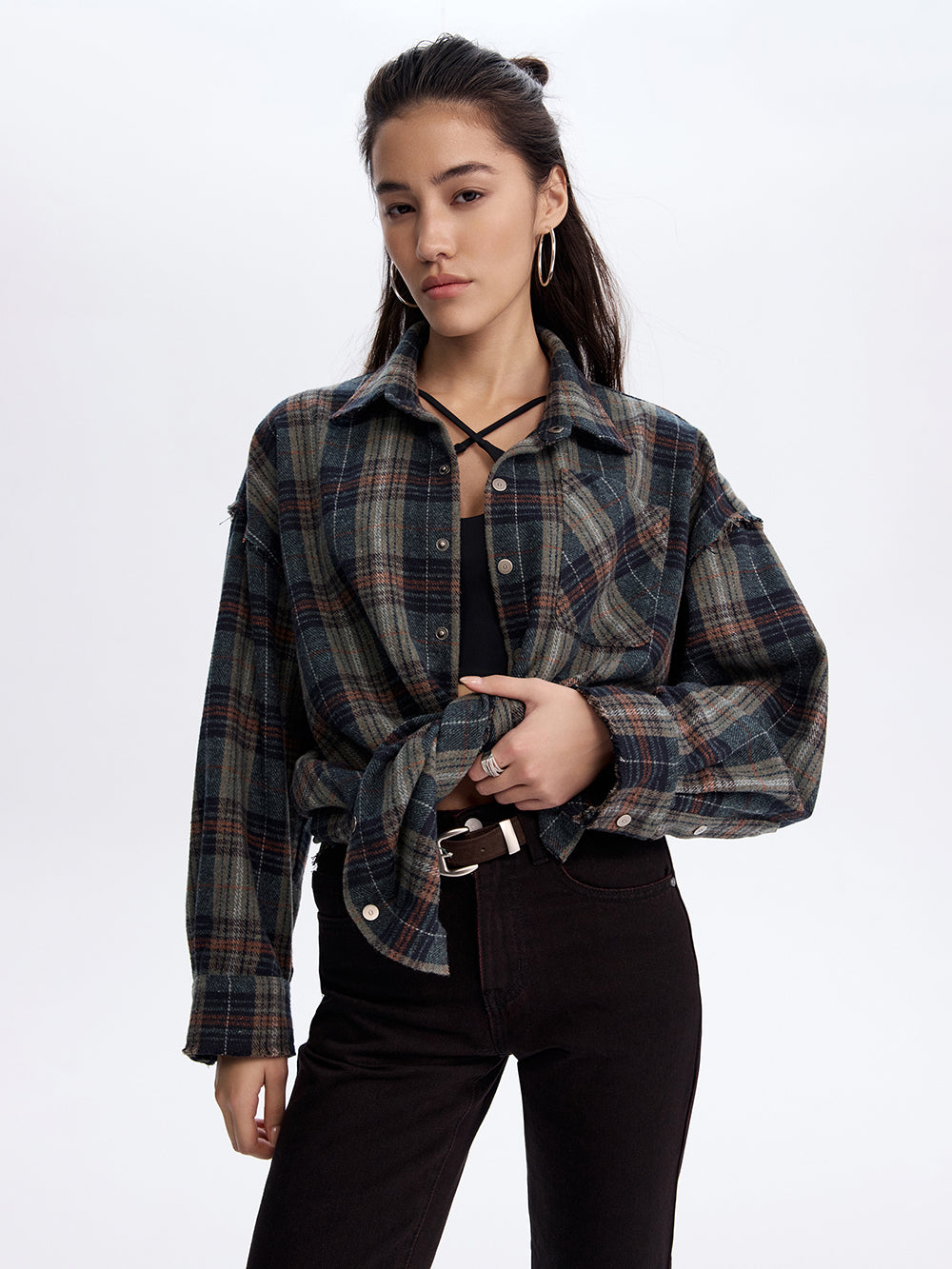 Grunge Check Shirt — Green