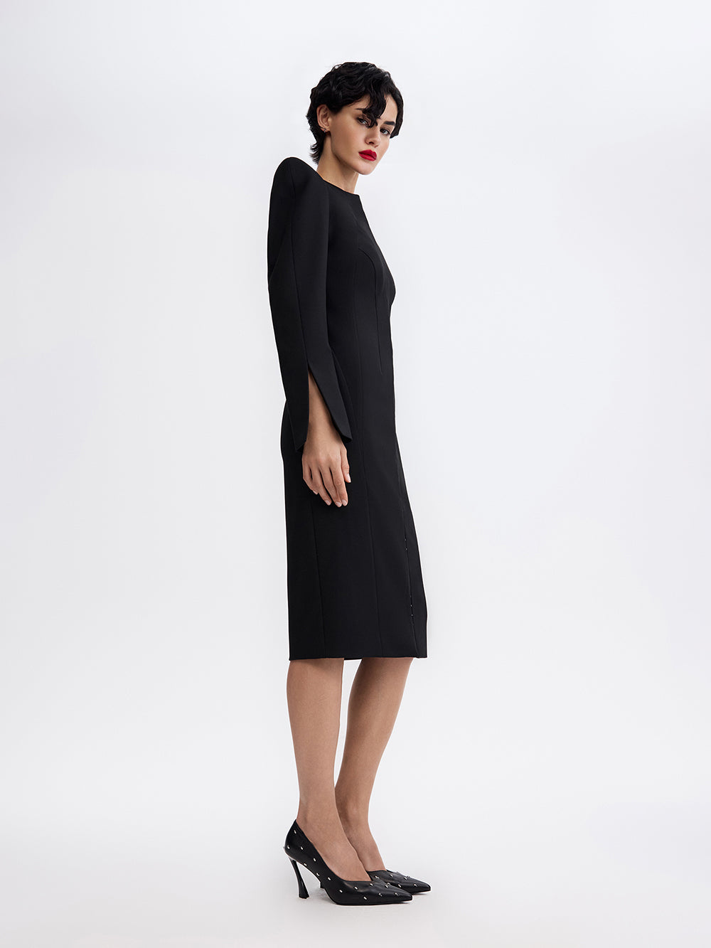 Sculpted Hook Dress — Black