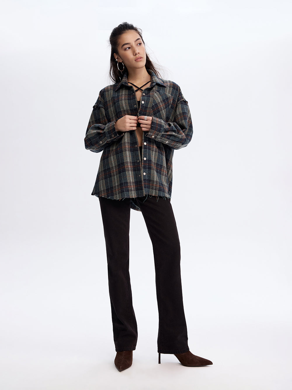 Grunge Check Shirt — Green