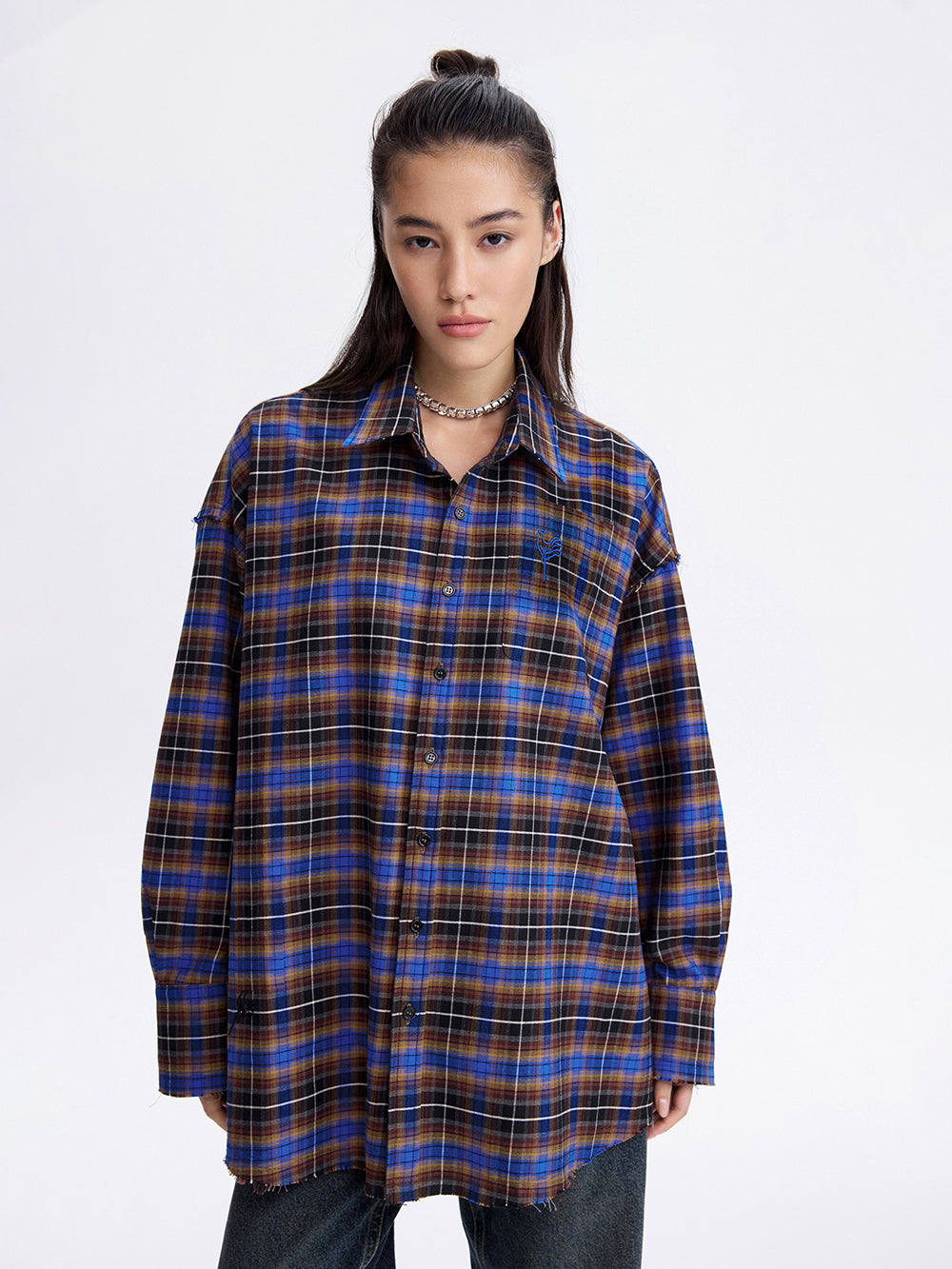 Rooster Check Shirt — Brown / Blue
