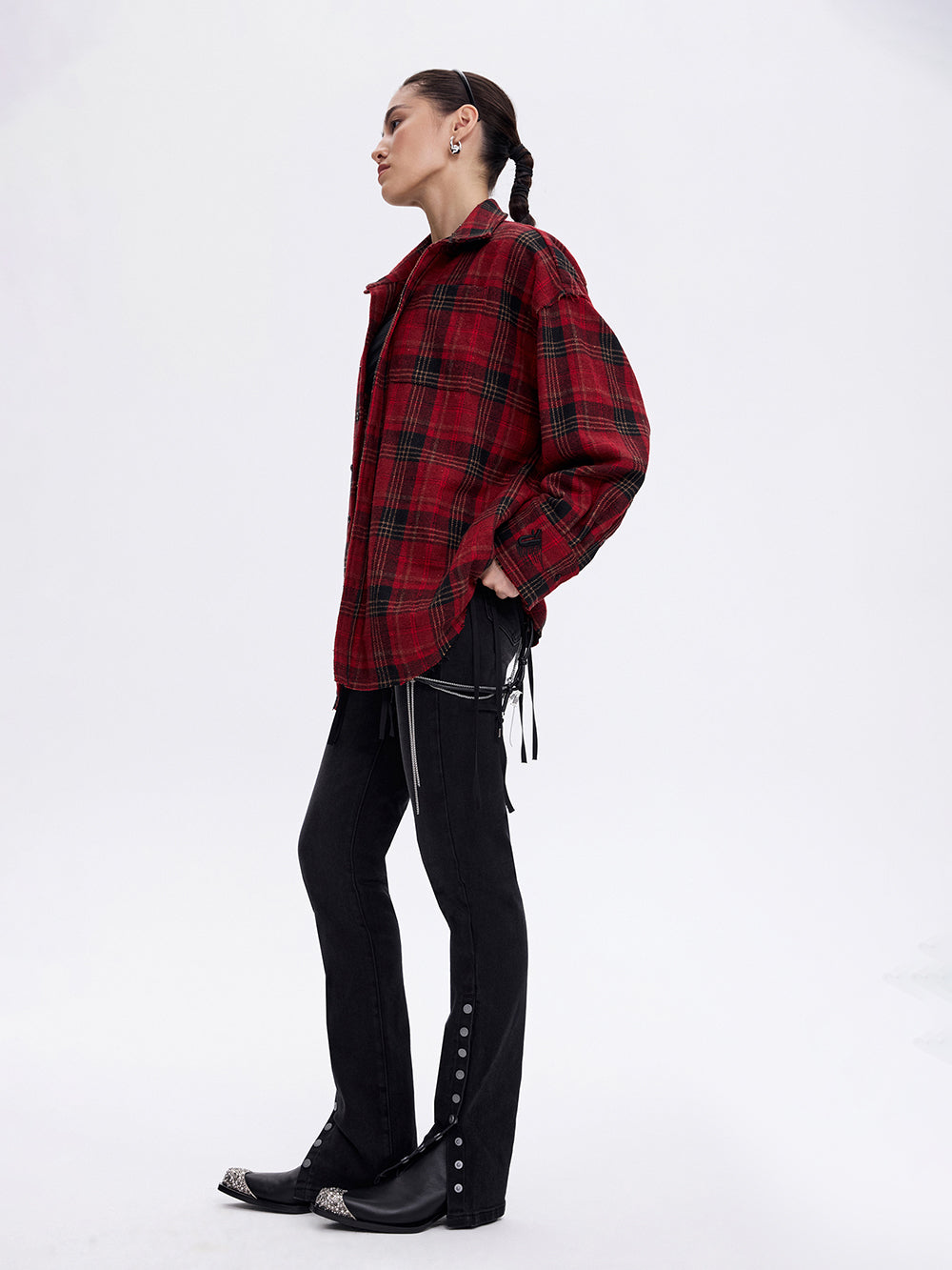Grunge Check Shirt — Red