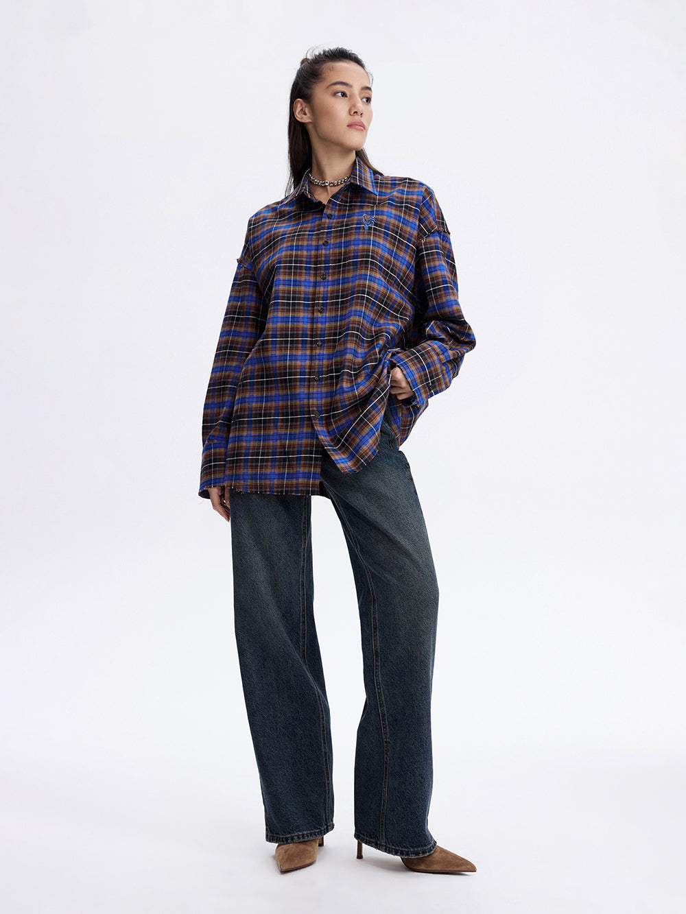 Rooster Check Shirt — Brown / Blue