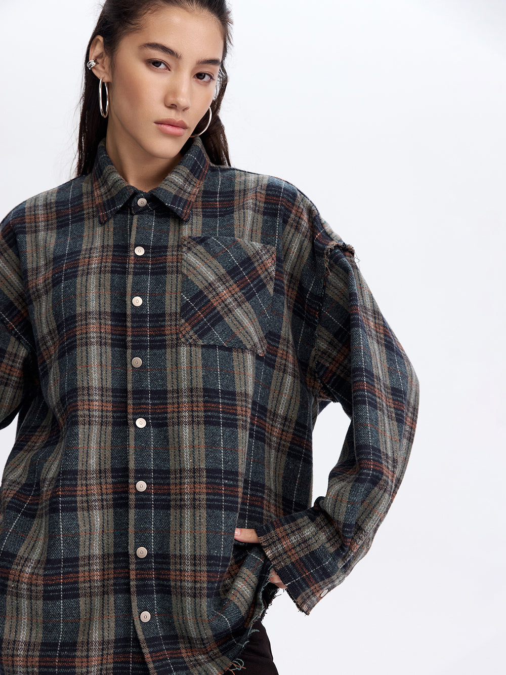 Grunge Check Shirt — Green