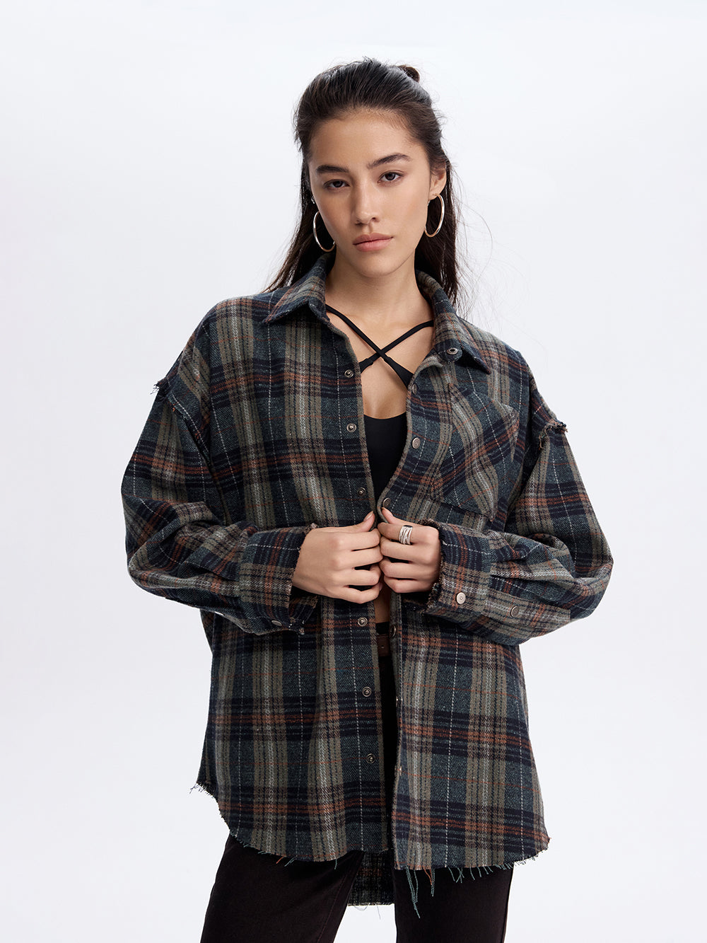 Grunge Check Shirt — Green