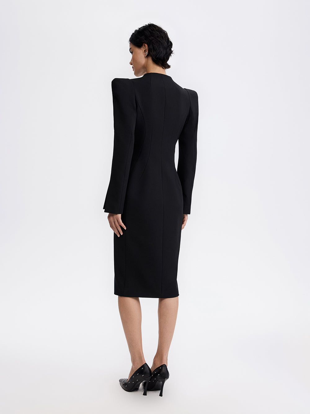Sculpted Hook Dress — Black