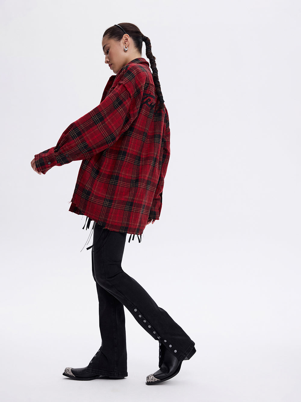 Grunge Check Shirt — Red