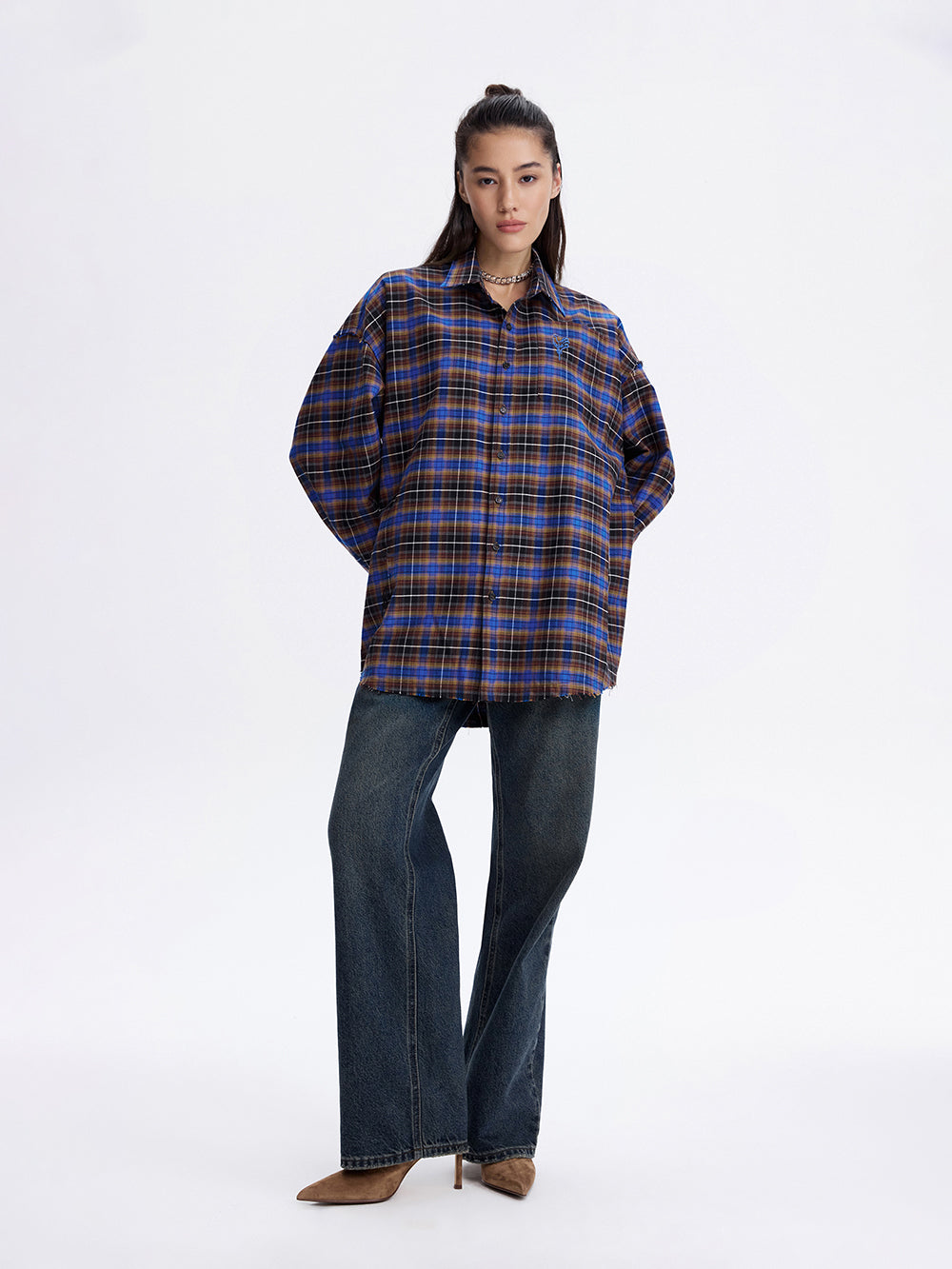 Rooster Check Shirt — Brown / Blue