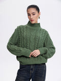 Textured Cotton Sweater — Green