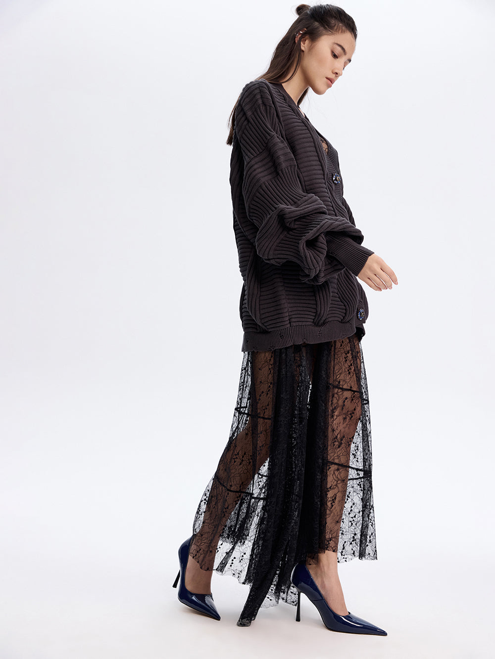PRAS textured knit cardigan