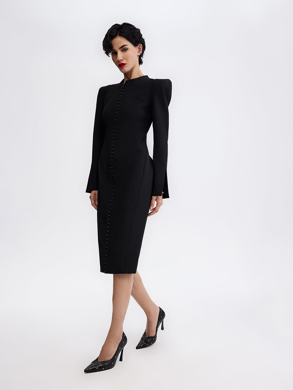 Sculpted Hook Dress — Black