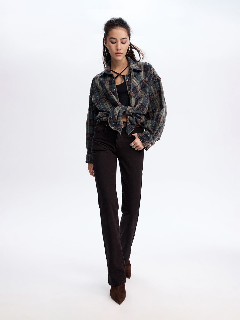Grunge Check Shirt — Green