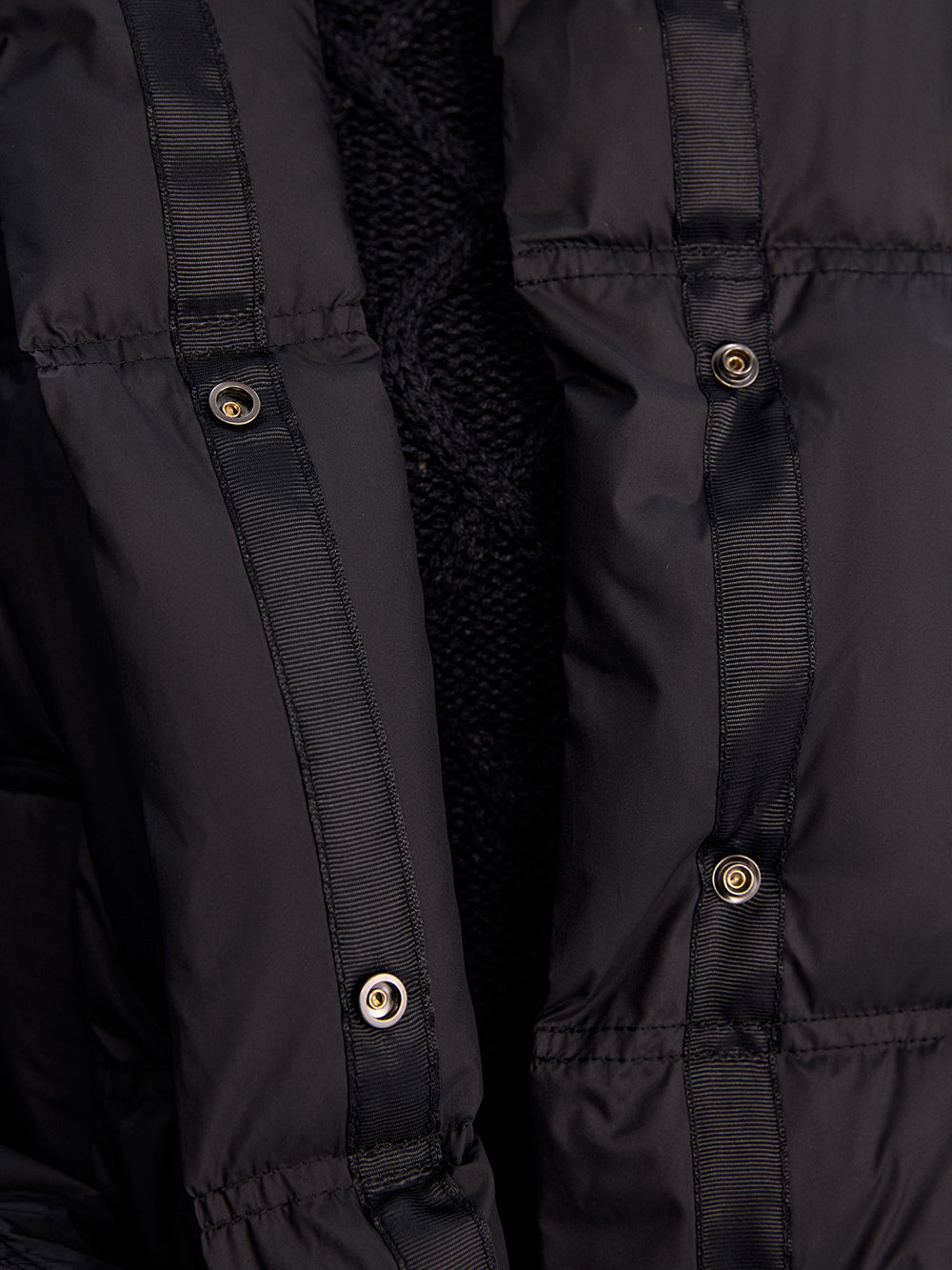 Snap-Front Puffer Jacket — Black