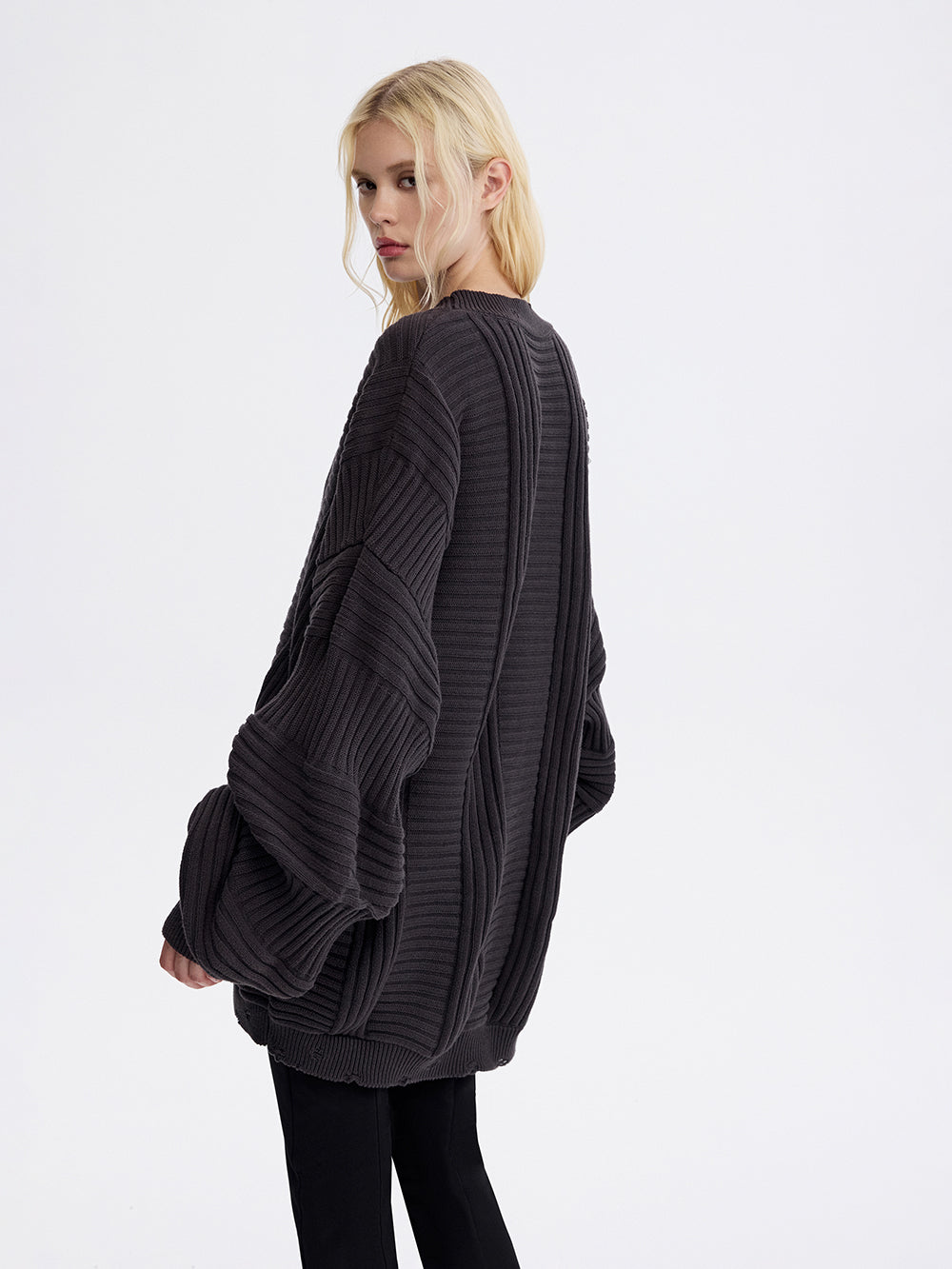 PRAS textured knit cardigan, back