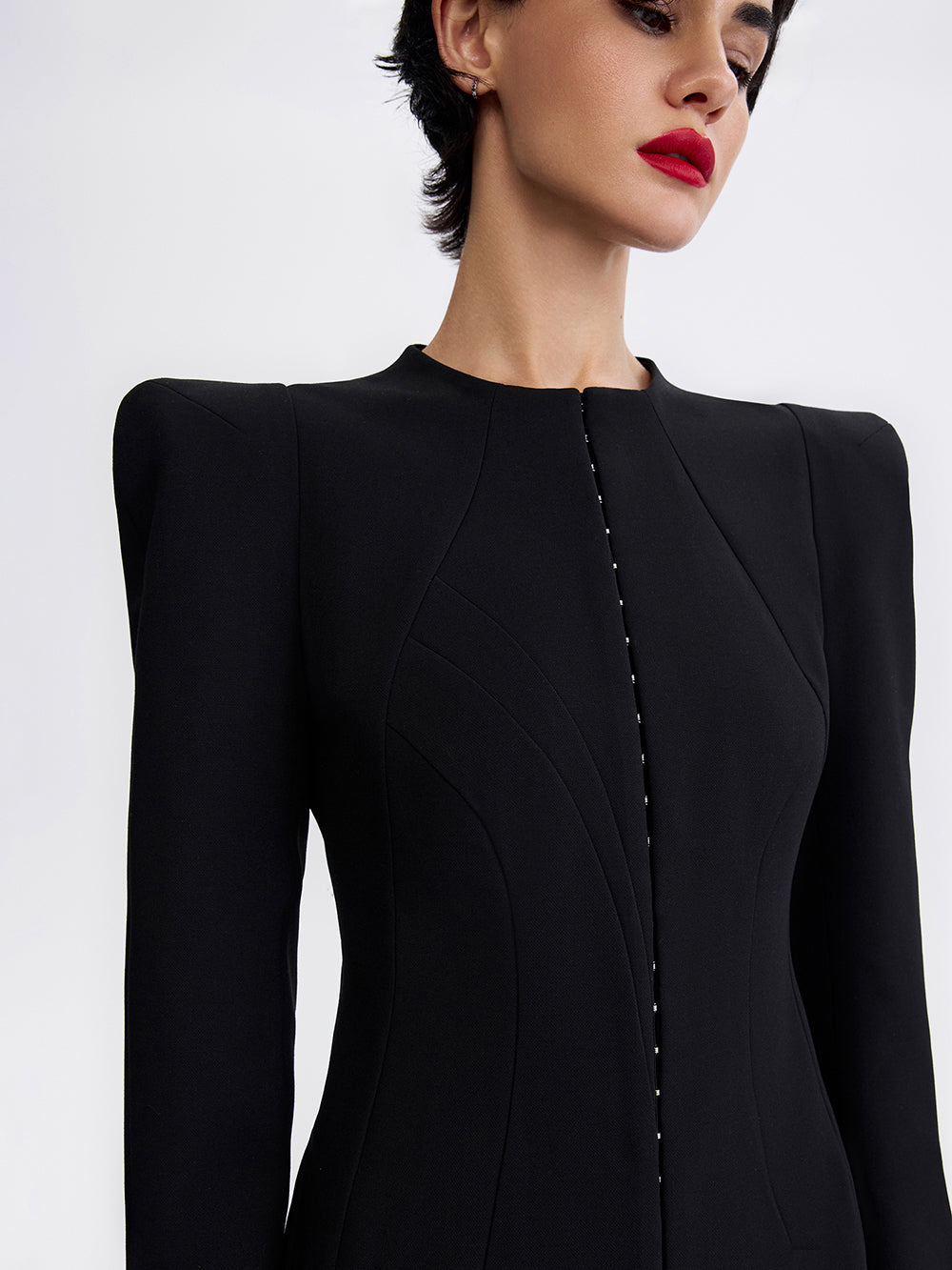 Sculpted Hook Dress — Black