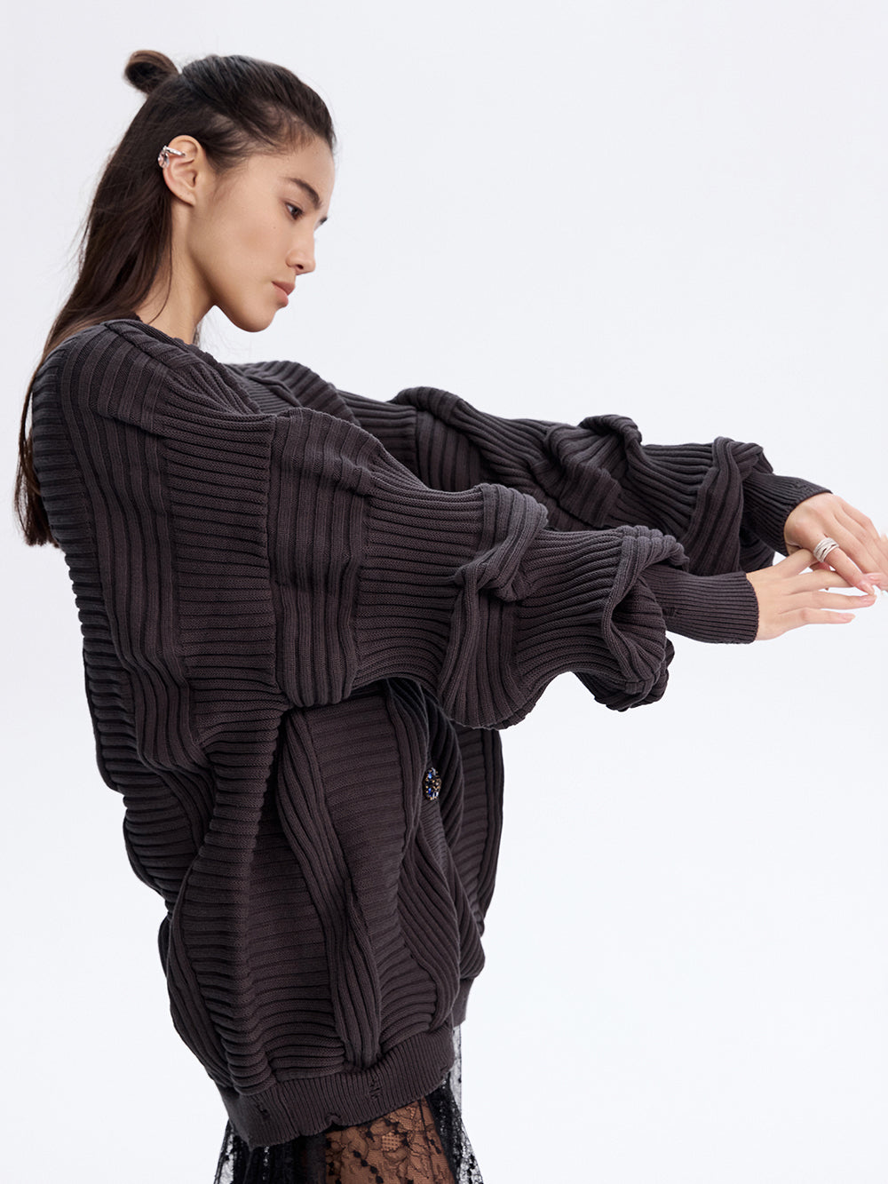 PRAS textured knit cardigan