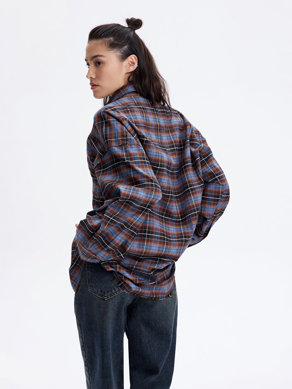 Rooster Embroidered Jeans — Blue