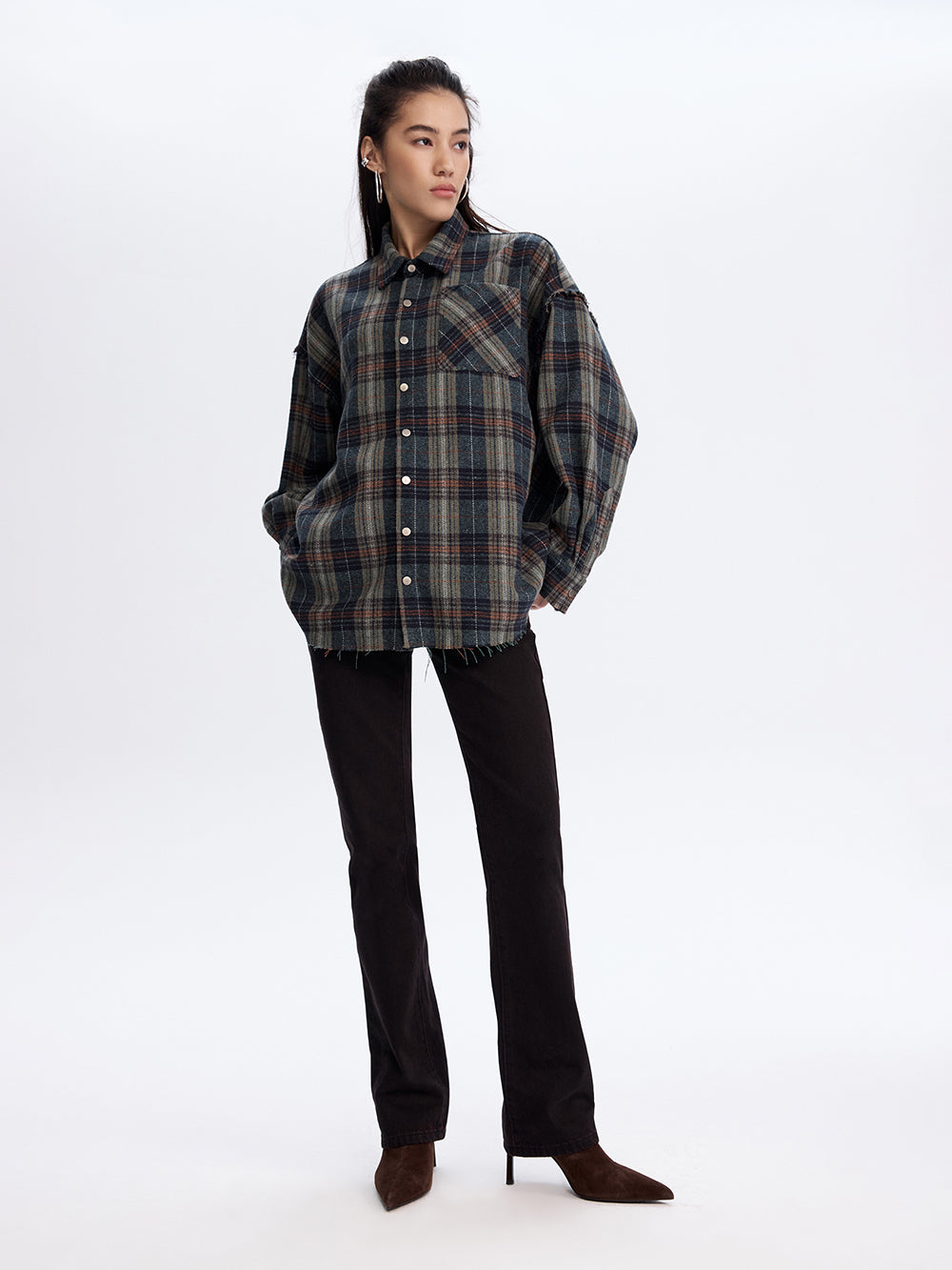 Grunge Check Shirt — Green