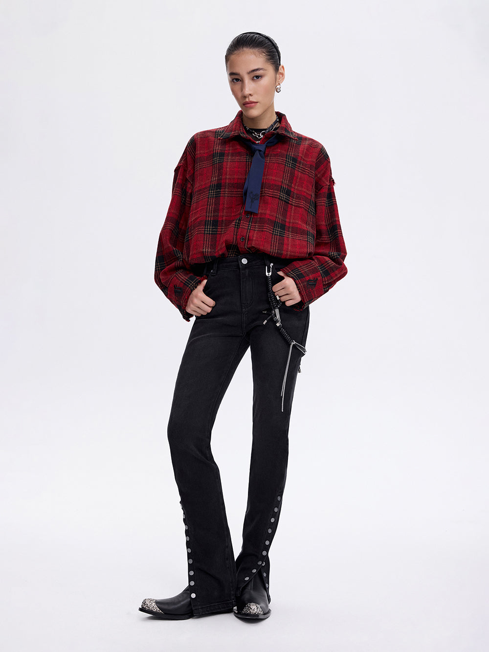 Grunge Check Shirt — Red
