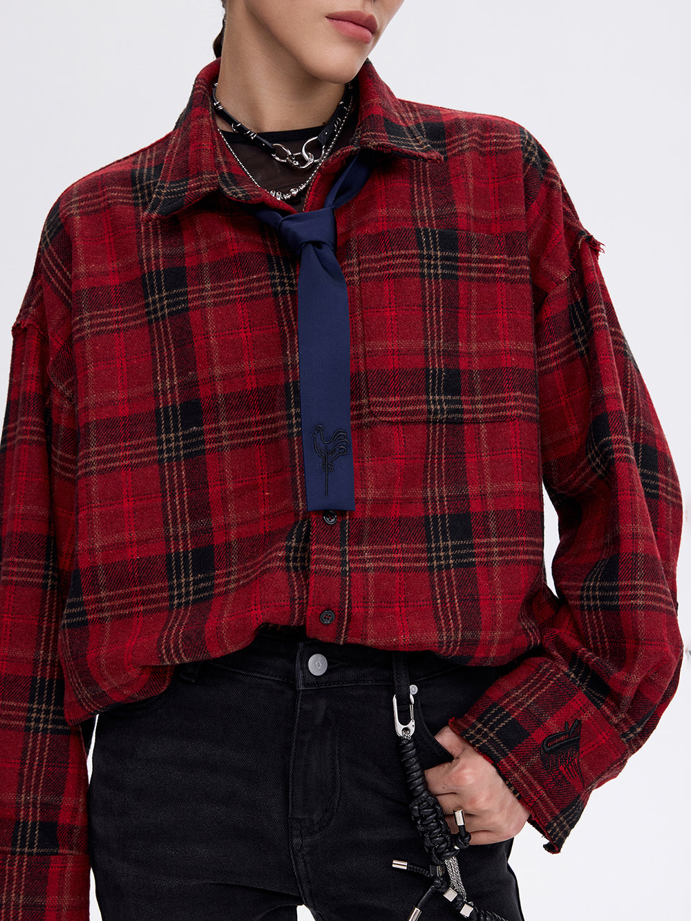 Grunge Check Shirt — Red