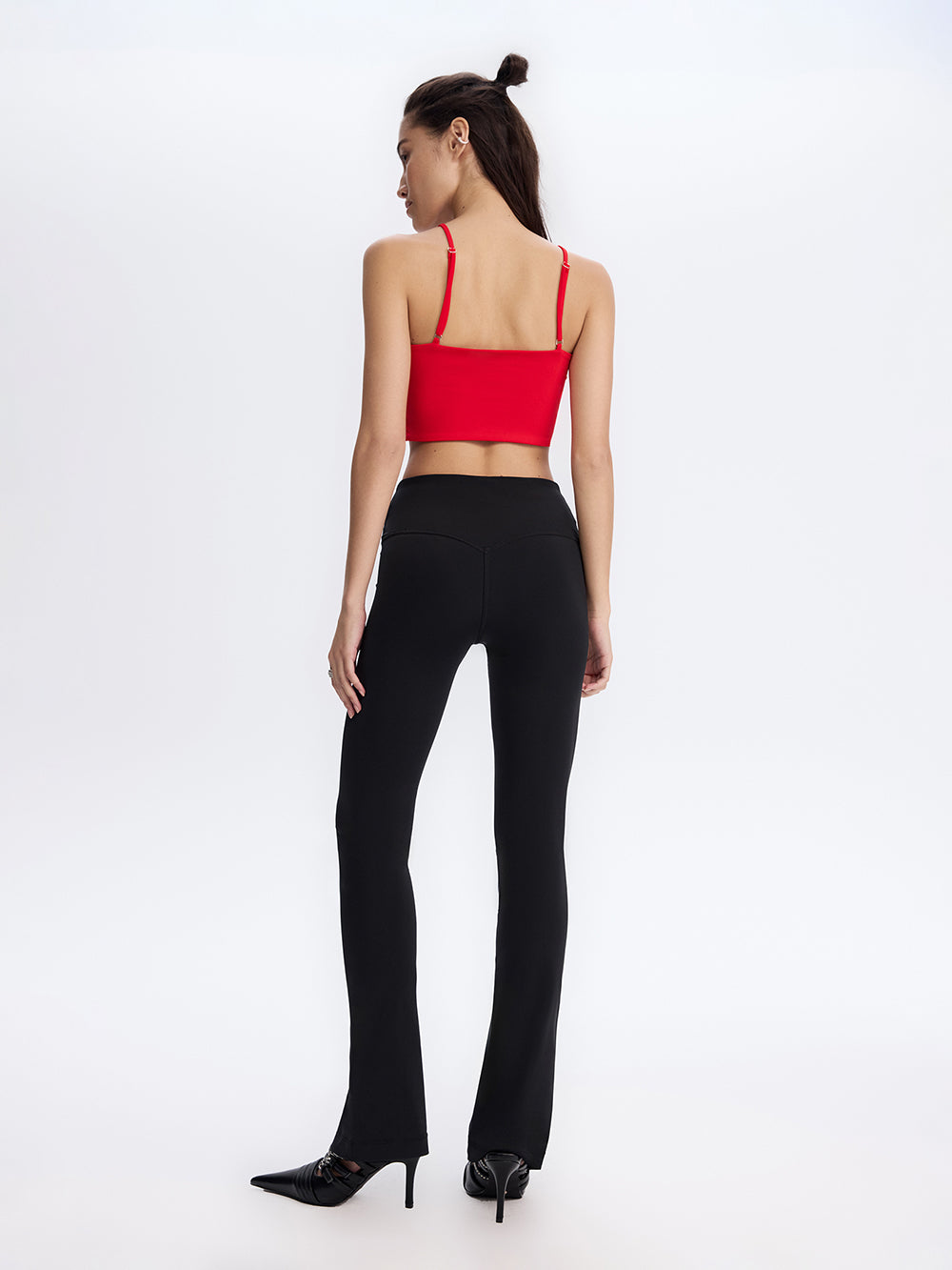 Cross-Strap Crop Top — Red