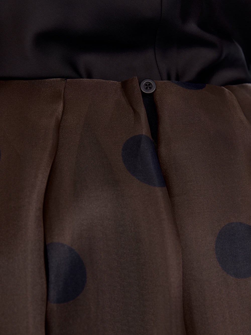 Polka Dot Organza Skirt — Brown