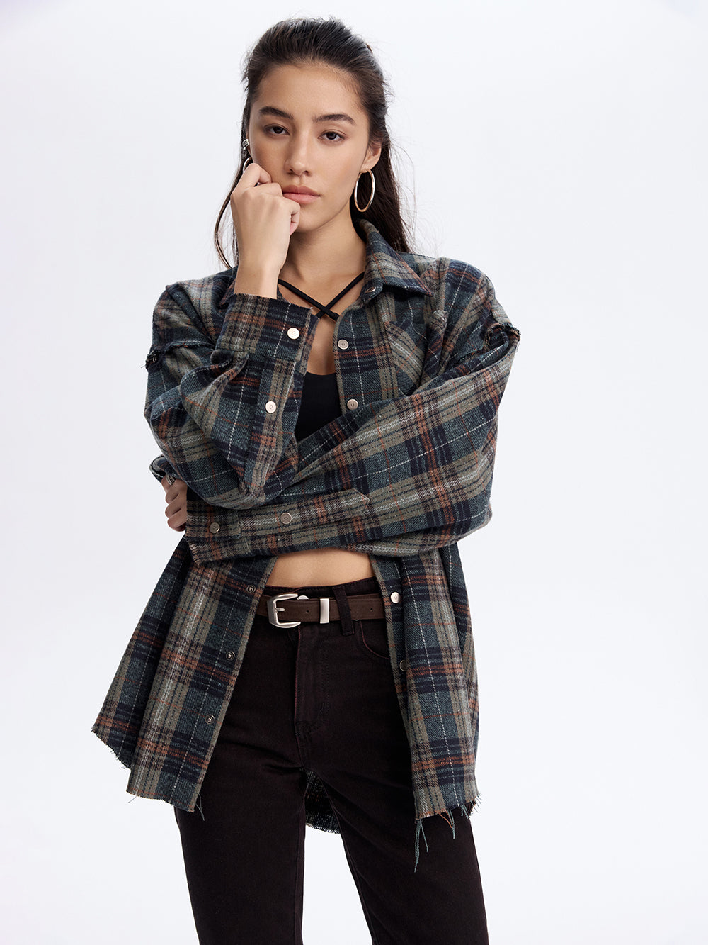 Grunge Check Shirt — Green