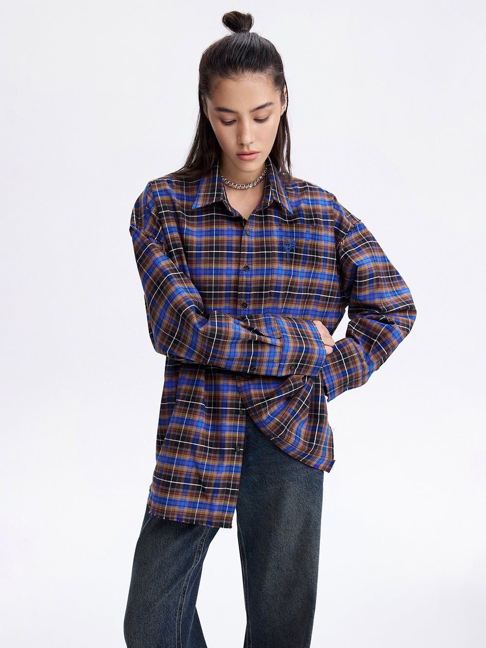 Rooster Check Shirt — Brown / Blue