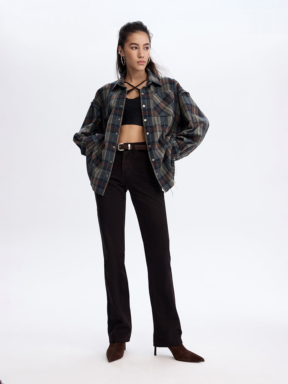 Grunge Check Shirt — Green