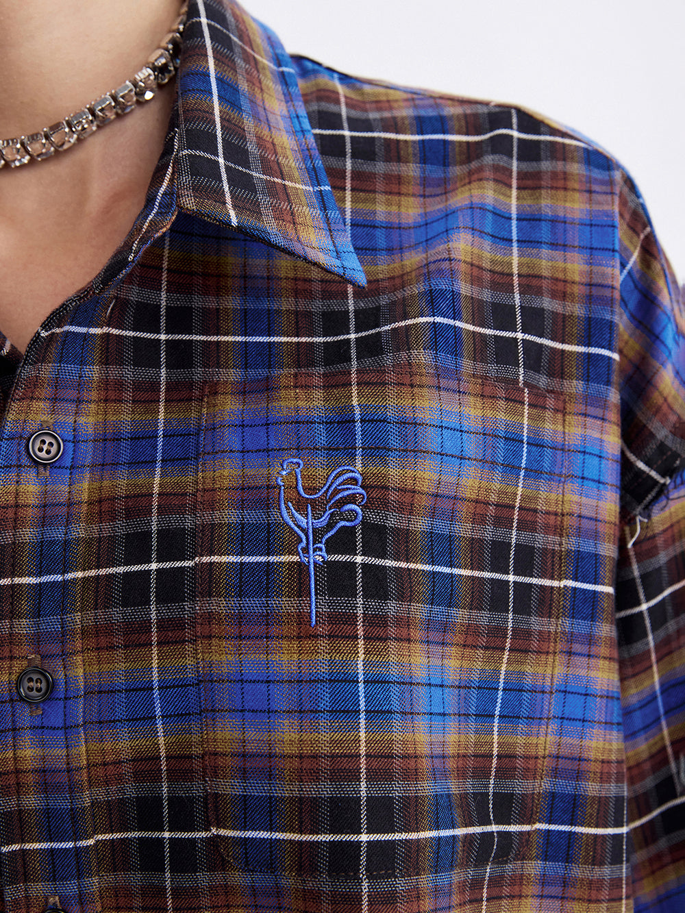 Rooster Check Shirt — Brown / Blue