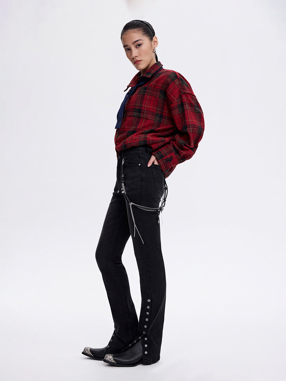 Grunge Check Shirt — Red