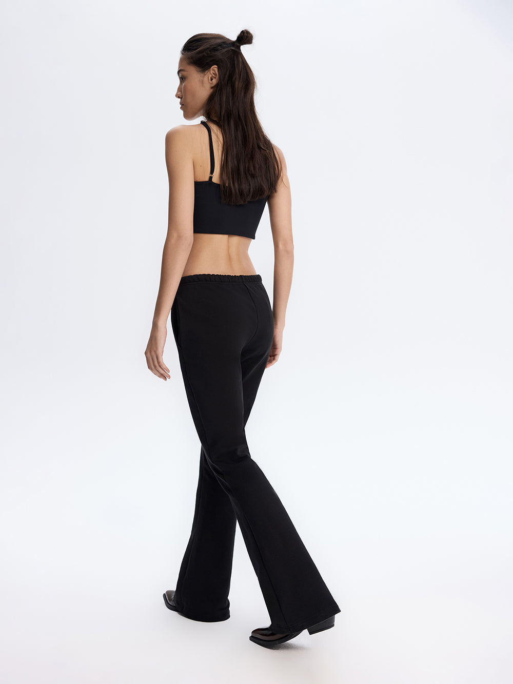 Cross-Strap Crop Top — Black